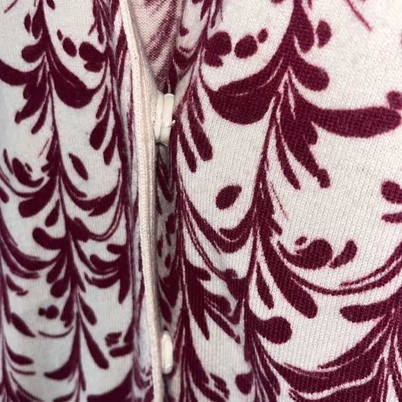 Tory Burch V-Neck Cardigan Sweater 100% Merano Wool Sz Small Hidden Buttons - Picture 2 of 10